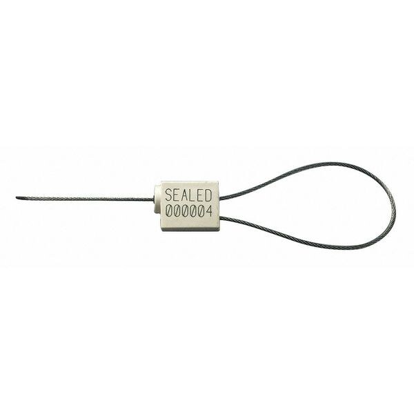 Juego De 10 Sellos De Cable De Acero Tyden Brooks EZ Loc - 30 Pulgadas X 1/8", Resistencia 3300 Lb, Color Plateado