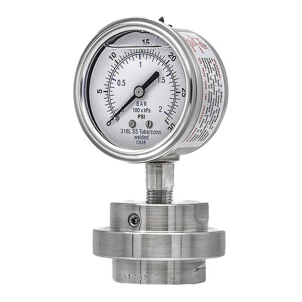 Pic Gauges 301L254C/3JJJ100 94.14 Pressure Gauge, Nominal 21/2" Dial