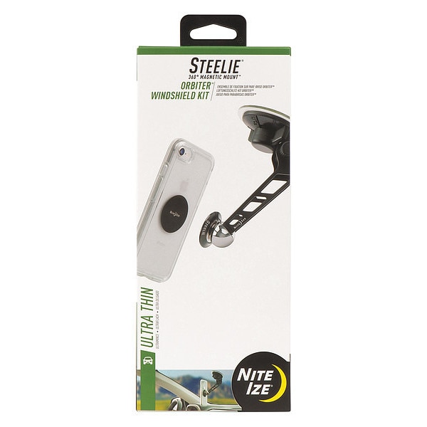 Nite Ize Cell Phone Car Mount Kit, Black/Silver STOWK01R8 Zoro