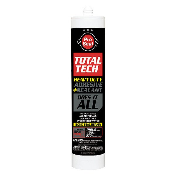 Pro Seal Adhesive, White, Moisture Curing Polymer Base 11721001 Zoro