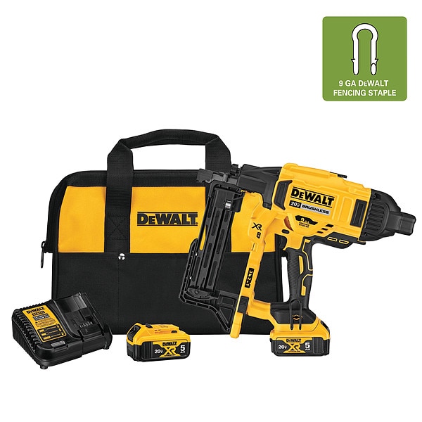 Dewalt DCFS950P2 999.99 Staple Gun, Cordless, 20VDC, 9 ga. Staple