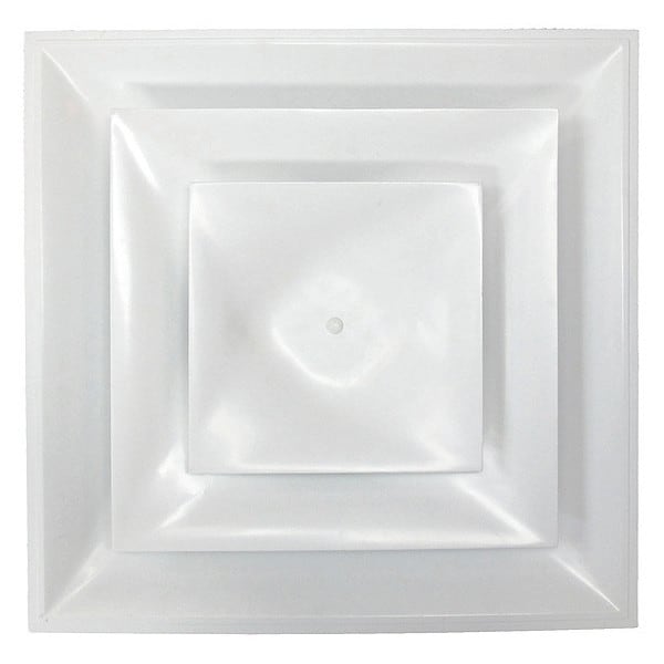 American Louver 8 in Square Step-Down Ceiling Diffuser, White STR-C-8W-FR