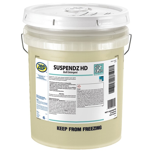 Zep High Efficiency Laundry Detergent, 5 gal Pail, Liquid, Unscented