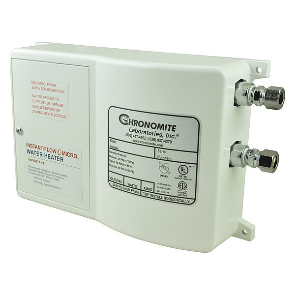 Chronomite Instant-Flow Micro Electric Tankless Water Heater, Undersink, Single Phase CM-30L/240 110F