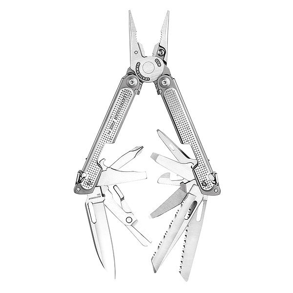 Leatherman Swiss Army Multi-Tool, Blade Edge Type Straight, Blade Length 2 3/4 in, Silver, 21 Functions 832640