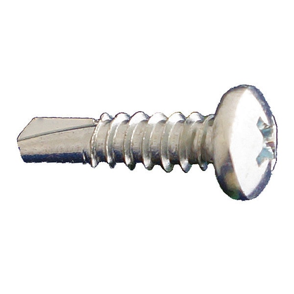 Daggerz SelfDrilling Screw, 8 x 1/2 in, Clear Zinc Plated Steel Pan