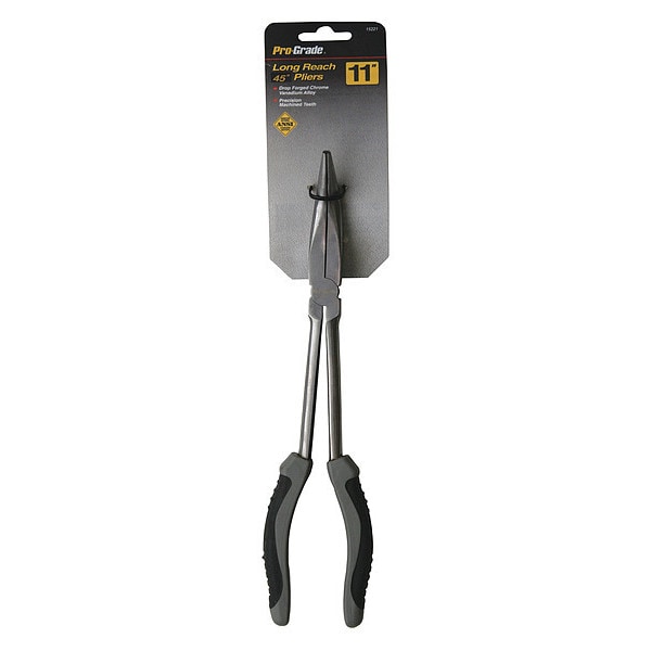 PROGRADE Bent Nose Long Reach Pliers,11" (15221) Zoro