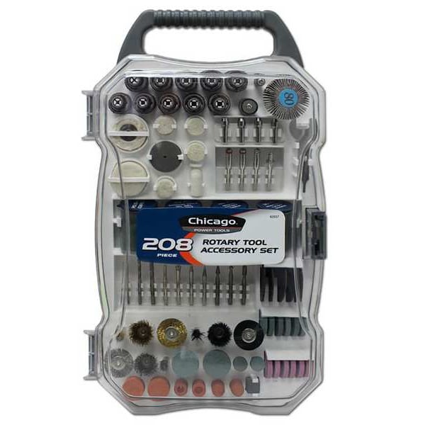 Chicago Power Tools Rotary Tool Accessory Set, 208 pcs. 63557 Zoro
