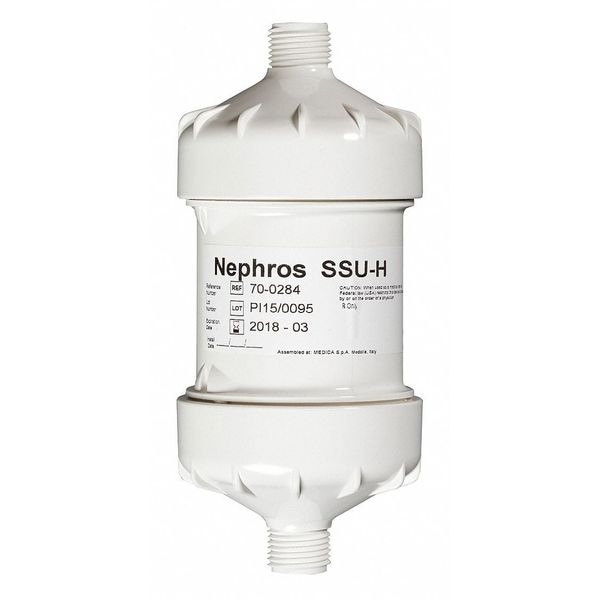 Nephros Inline Water Filter, 3 gpm, 7" H, 75 psi 700284 Zoro
