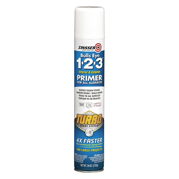 Zinsser Spray Primer, White, Flat Finish, 26 oz. 343746 Zoro