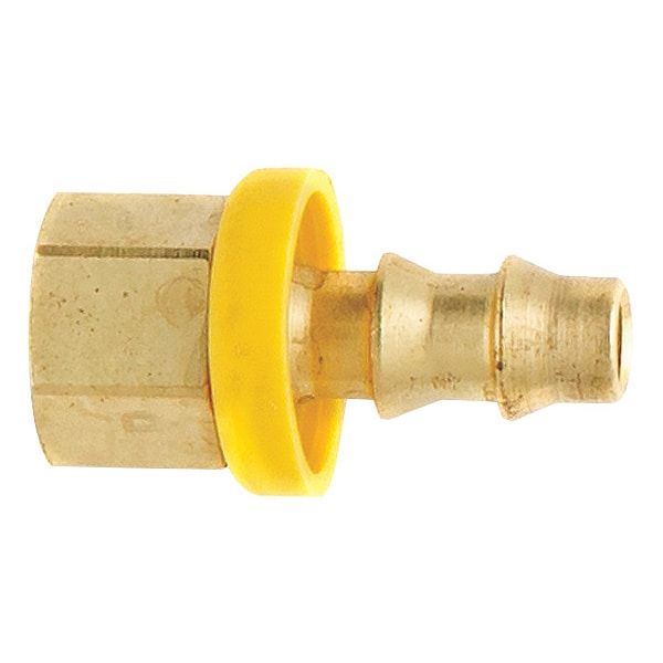 Parker Barbed Hydraulic Hose Fitting, 1/4 in Hose I.D, Brass 3298244B