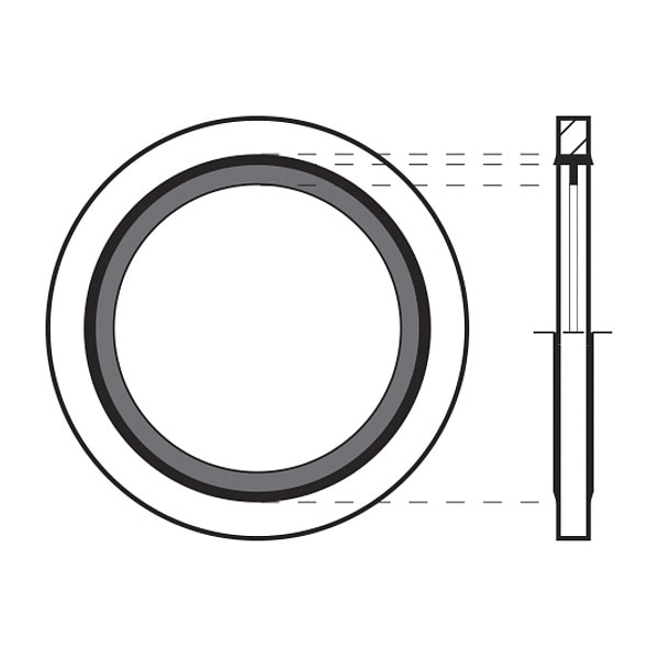 Adaptall Sealing Washer, Fits Bolt Size M36 Steel/Buna-N, Cadmium Plated Finish 9500-36MM