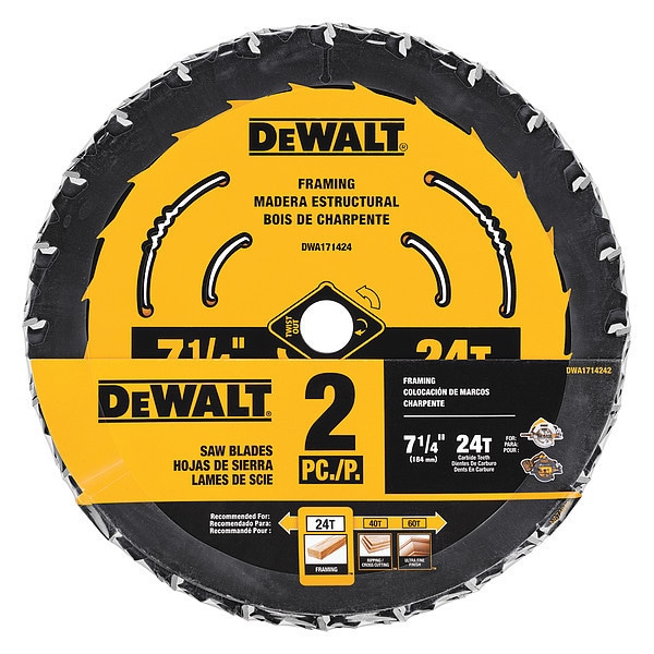 Dewalt 71/4" Circular Saw Blades DWA1714242 Zoro