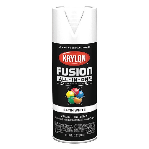 Krylon Rust Preventative Spray Paint, White, Satin, 12 oz K02753007
