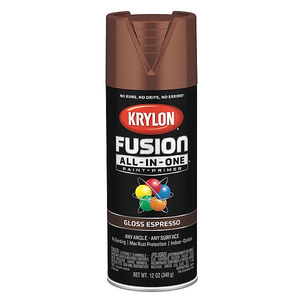 Krylon Rust Preventative Spray Paint, Leather Brown, Gloss, 12 oz