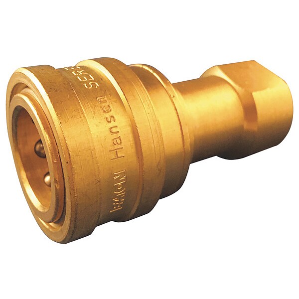thumbnail image 2 of Foster 1/4" ISO-B Hydraulic Hose Quick Disconnect Couplers – Heavy-Duty Brass (ISO 7241-1 B) 2 of 6