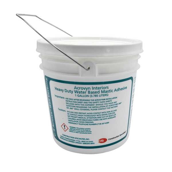 Acrovyn Water Based Mastic Adhesive, White MADXT1G Zoro