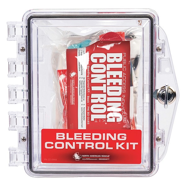 North American Rescue Bleeding Control Station Kit, Clear/Red 80-0938