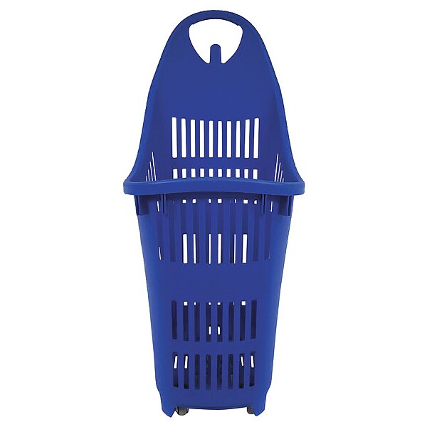 Shopping Basket Rolling Hand Basket, Polypropylene, Blue, Length 15 in