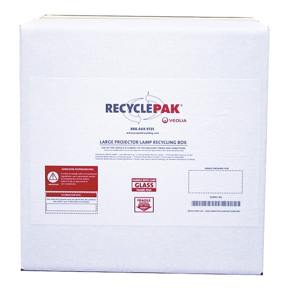 Recyclepak Large Projector Lamp Recycling Box, 18" L Supply354 Zoro