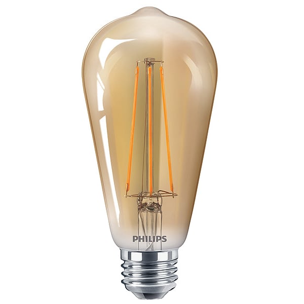 Signify LED, 5 W, ST19, Medium Screw (E26) 5ST19/VIN/820/E26/CL/GL/DIM 4/1FBH T20 Zoro