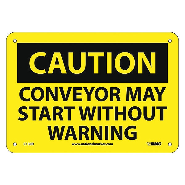 Nmc Caution Conveyor May Start Warning Sign C130R