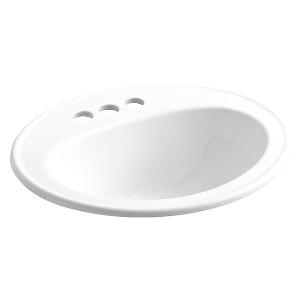 Kohler Bathroom Sink, 81/2" H, 201/4" L, White K219640 Zoro