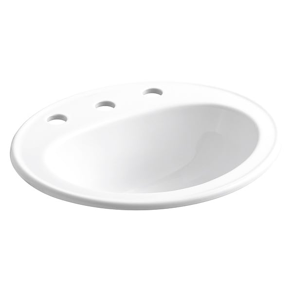 Kohler Bathroom Sink, 81/2" H, 201/4" L, White K219680 Zoro