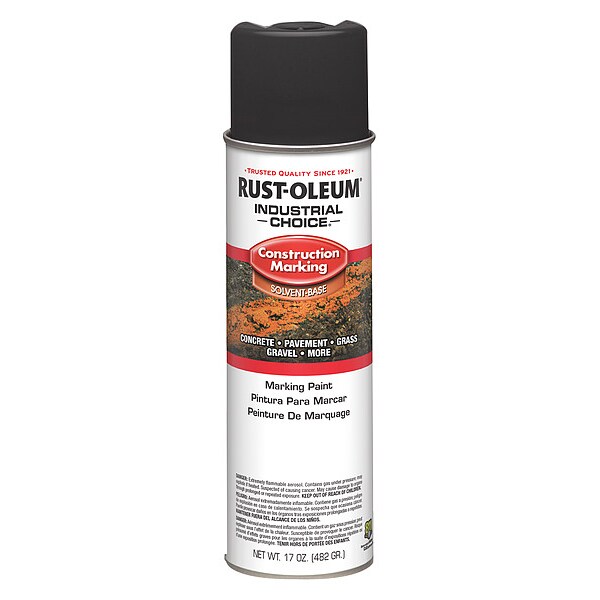RustOleum Marking Paint, 17 oz., Black, Solvent Based 359823 Zoro