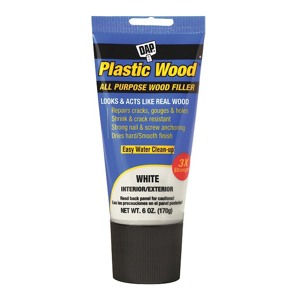 Dap Wood Filler, 6 oz, Tube, White 7079800585 Zoro
