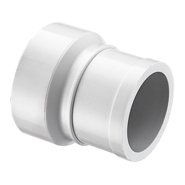 Zoro Select PVC No Hub Adapter, Socket x Spigot, 4 in Pipe Size (P119040) Zoro