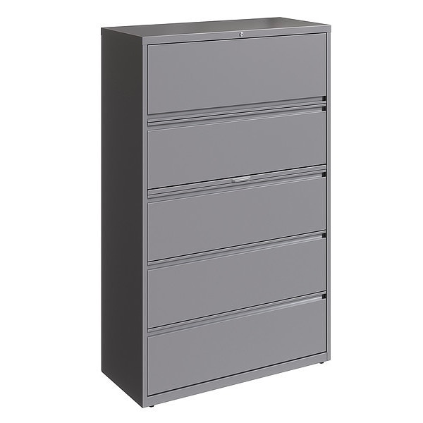 Hirsh 5 Drawer Lateral File Cabinet, Arctic Silver, Legal/Letter 23751