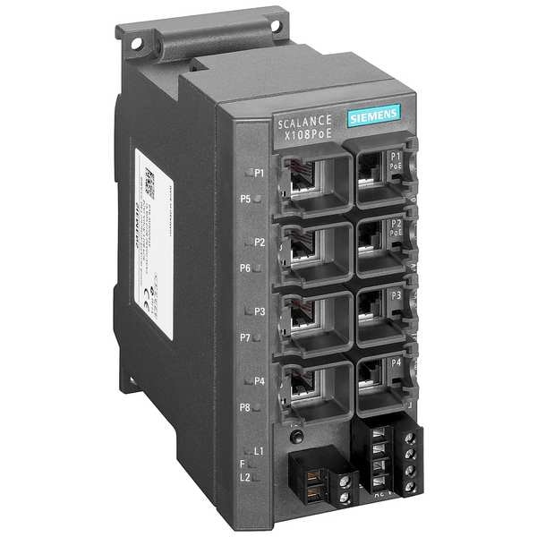 Scalance SCALANCE X108PoE unmanaged IE switch, 2x 6GK51080PA002AA3 Zoro