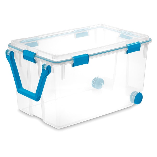 Sterilite Storage Tote, Clear, Polypropylene, 30 1/4 in L, 19 5/8 in W