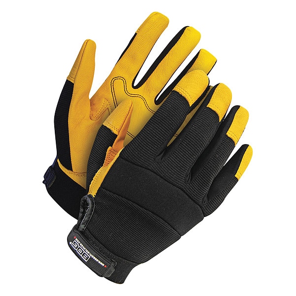 Bdg Mechanics Gloves, 2XL ( 11 ), Black/ Yellow 20-1-1214-X2L-K