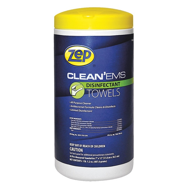 Zep 651312 151.73 Disinfectant Towels, PK12