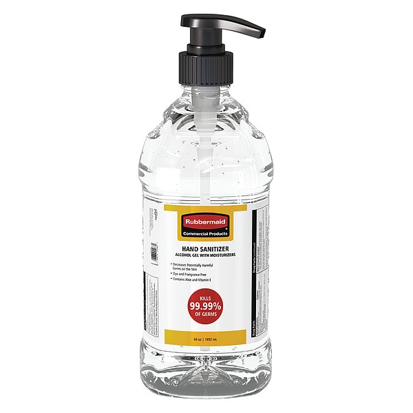 Rubbermaid Commercial Hand Sanitizer, Pump Bottle, Gel, 64 oz. 2133501