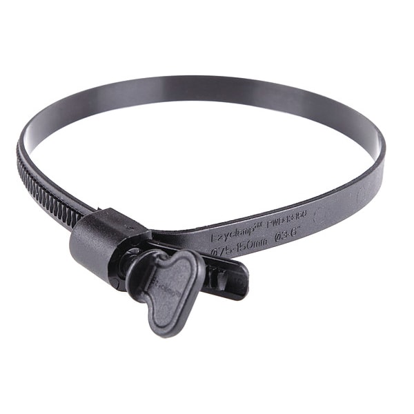 Zoro Select Plastic Hose Clamp, Wing Screw, PK10 PWD13150WGPA12BK