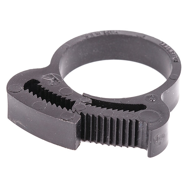 Zoro Select SnapHose Clamp, Black, 0.99"Max ID, PK50 HCKPA66BK Zoro