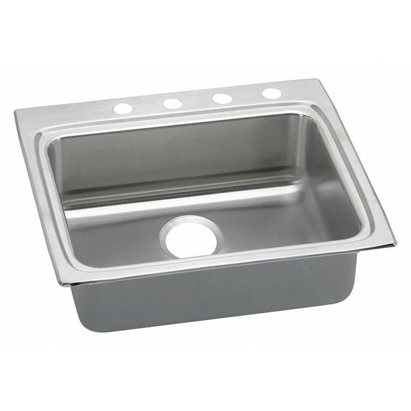 Elkay Sink, DropIn Mount, 3 Hole, Lustrous Satin Finish LRAD2522553 Zoro