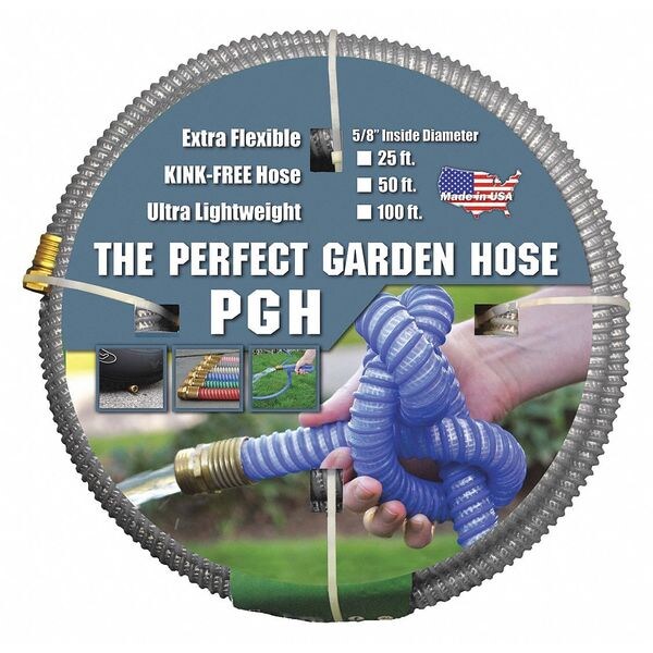 Perfect Garden Hose Garden Hose, Grey 5/8" x 50 ft. 00101070600 Zoro