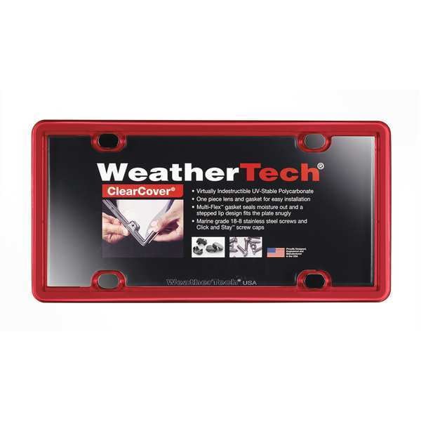 Weathertech ClearCover License Plate Frame, Red 8ALPCC1 Zoro