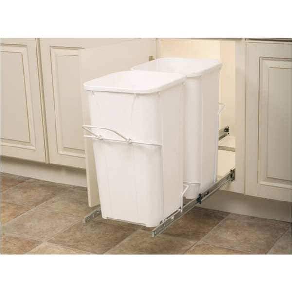 Real Solutions 27 qt. Trash Can, White SBM12-2-27WH