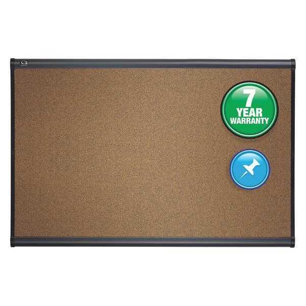 Quartet Colored Cork Board 3ft x 2ft., Graphite B243G Zoro