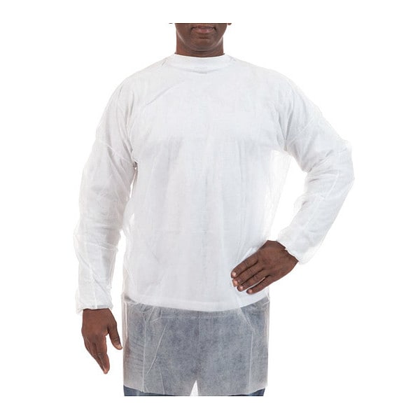 International Enviroguard Lab Coat, No Pockets, Universal, White, PK50