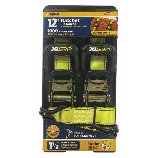 Cargoloc Ratchet Tie Downs, 11/2" x 15 ft. 84009 Zoro