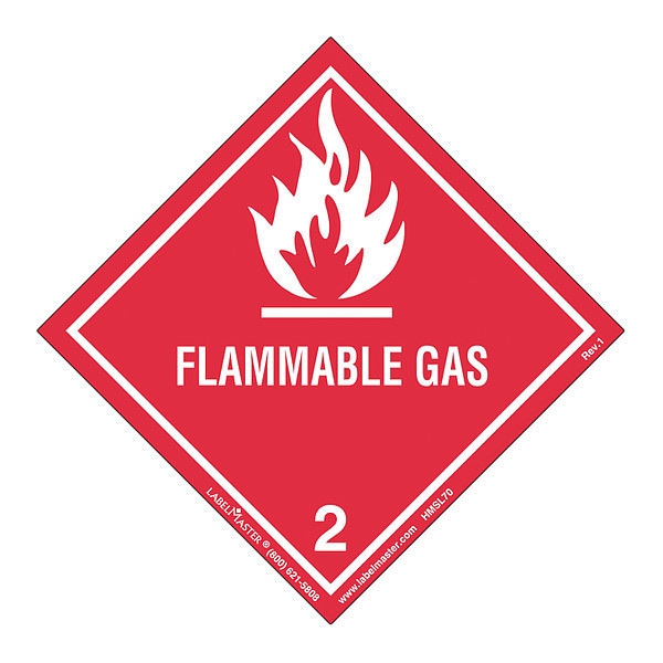Labelmaster Flammable Gas Label, Worded, PK25 HMSL70S | Zoro