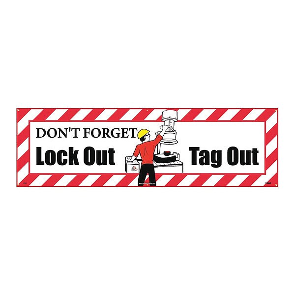 Nmc Don'T Forget Lockout Tagout Banner BT21 | Zoro