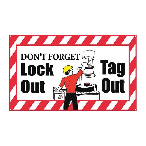 Nmc Don'T Forget Lockout Tagout Banner BT521 | Zoro