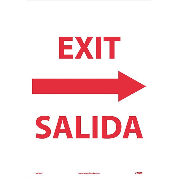 Nmc Exit Sign, English, Spanish M698PC Zoro